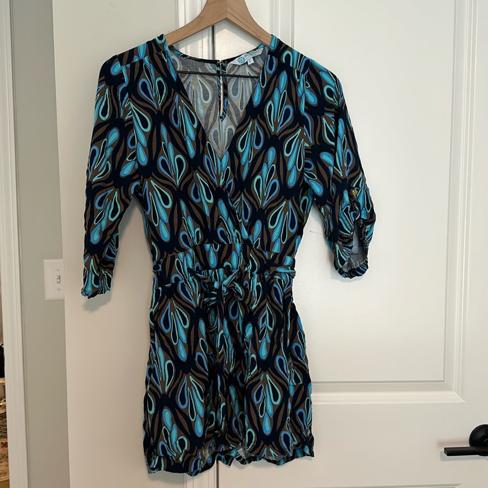 Escapada Living Printed Romper with Pockets and Belt Size L